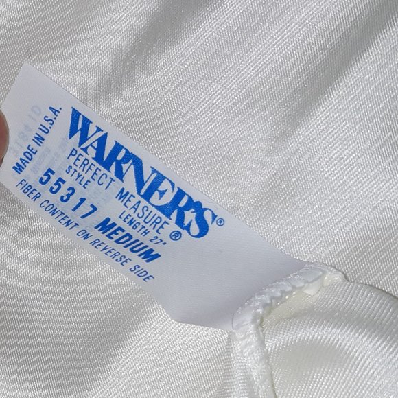 Warner's Slip Vintage 80s Perfect Measure Long Silky Lace Beaded Medium USA Made - Picture 7 of 9